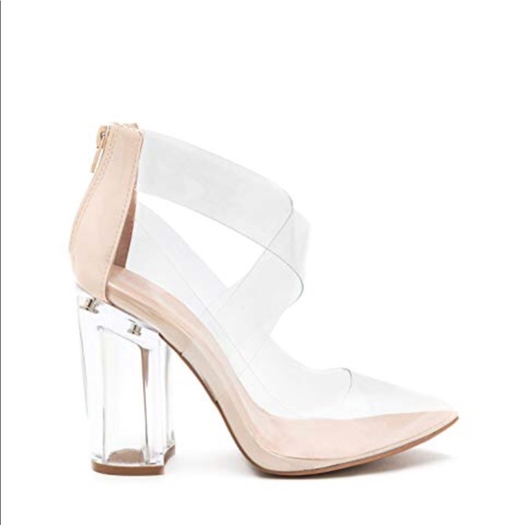 Qupid Shoes - 🎁 Qupid Ranker-03 clear block heel pump NWT 8.5